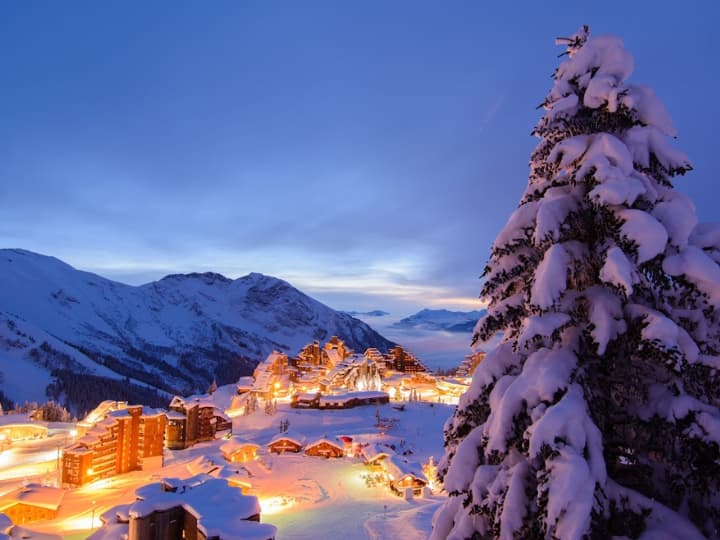 Lit up accommodation in Avoriaz