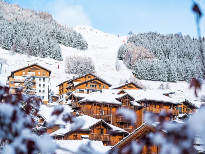 Slope-side chalets in Les Deux Alpes